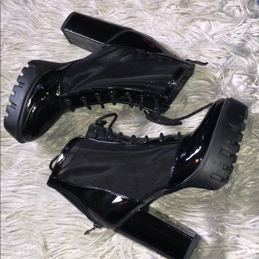 Chunky lace up boots